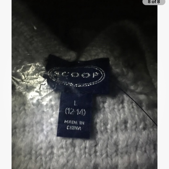 Scoop Women’s Gray Loop Stitch Shaggy Open Front Cardigan Size Large (12-14) NEW - Picture 8 of 8